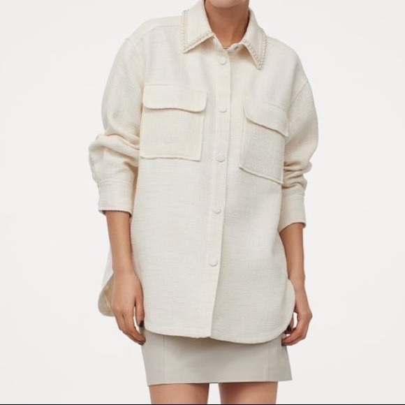 H&M Tops - Pearl Detail Shirt Jacket